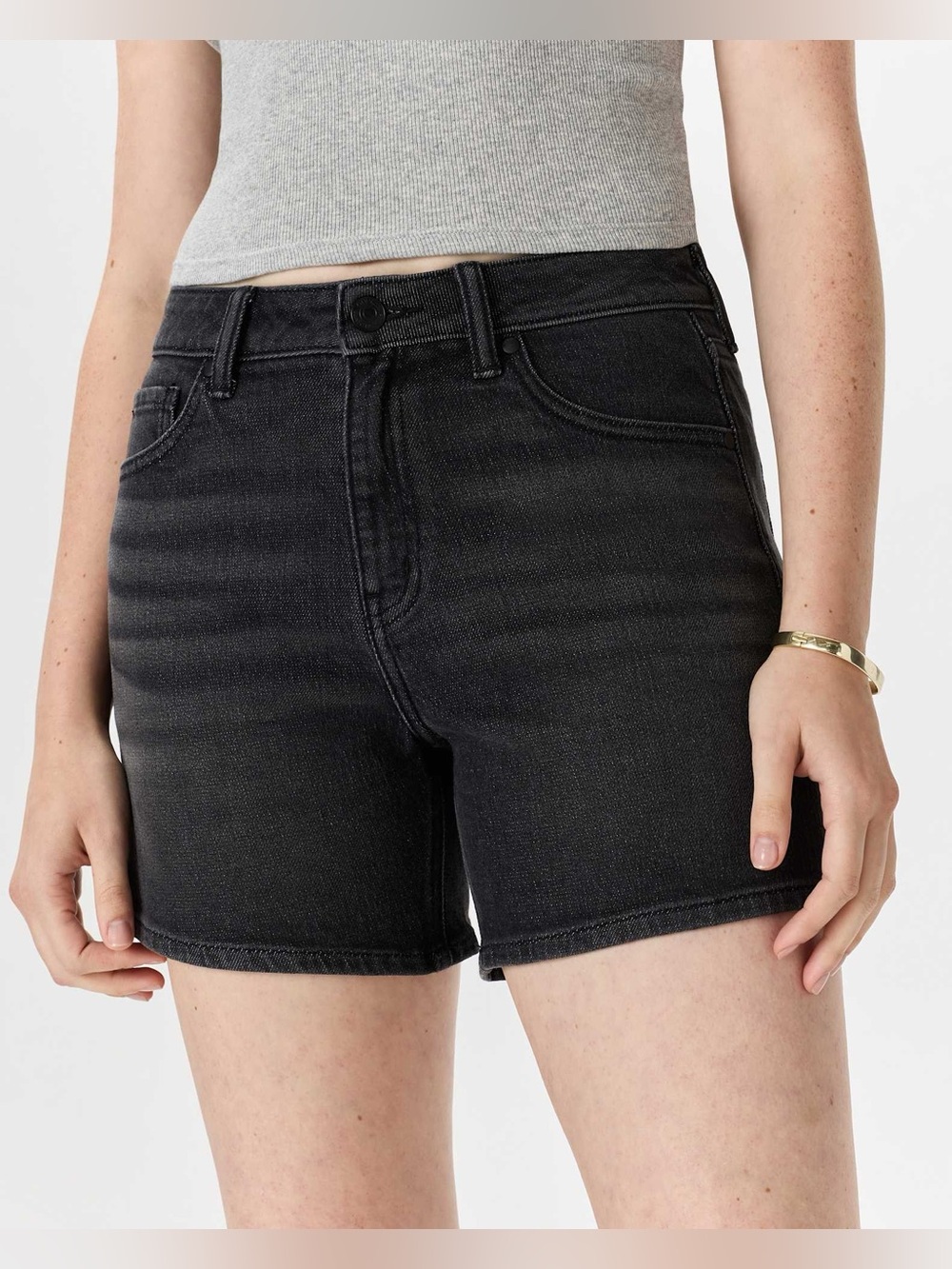 Quince Charcoal Black Bella Stretch Vintage Shorts Size 26 Normcore Summer